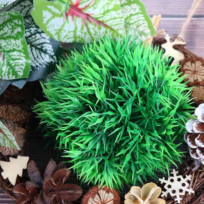 Artificial Aquatic Plastic Plants Aquarium Decorations, Artificial Seaweed Ball Fish Tank Ornament Decor, Fish Tank Decorations Home Décor (Green)