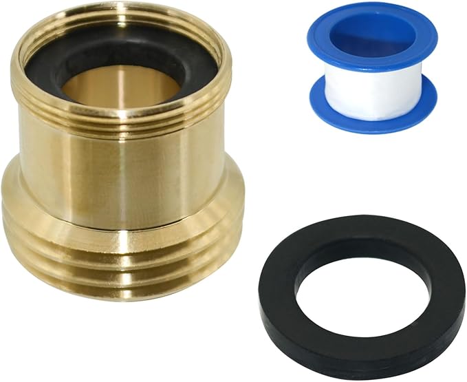 2Pcs Brass Faucet Adapter, Pipe Connection Joint, No Spill Clean and Fill System Connector