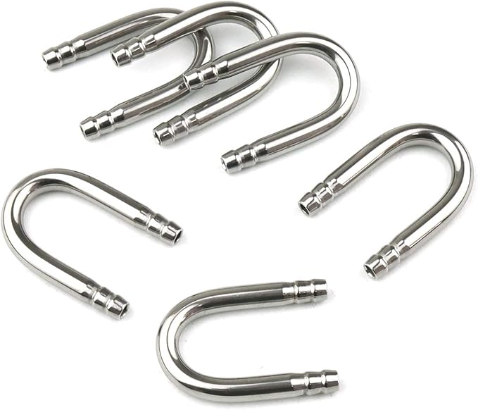 6 PCS U Shaped Stainless Steel Tube CO2 Connector for Aquarium Fish Tank Co2 Oxygen Tubing