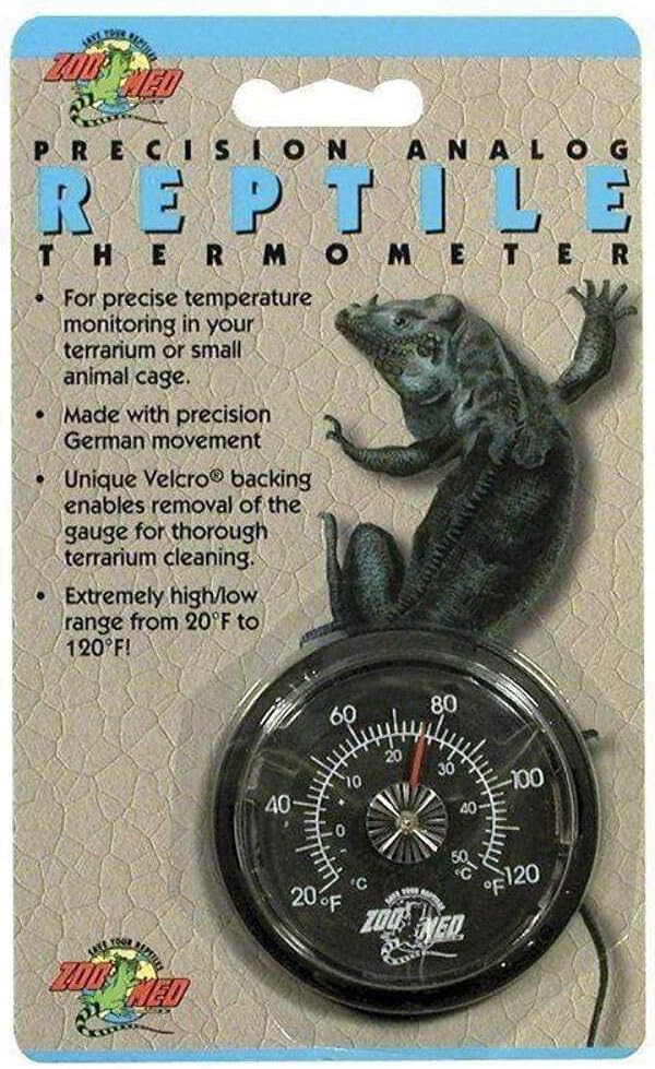 Zoo Med Analog High Range Reptile Thermometer,Black,2.5" diameter
