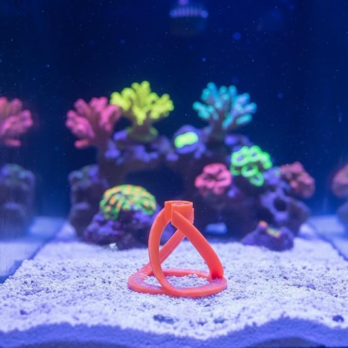 5 Pack Coral Frag Plug Sand Stands, Aquarium Sandbed Frag Rack Holder Mounts, Reef Tank Accessories for SPS LPS Zoanthid Corals, Secure Base Adapters (Orange)