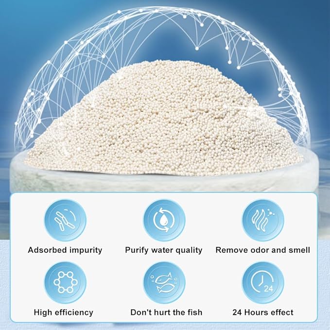 Nezo Aquarium Filtration Resin Yellow Water Remove for Fish Tank, Koi Pond, Fresh and Saltwater 100ml with Free Mesh Bag.