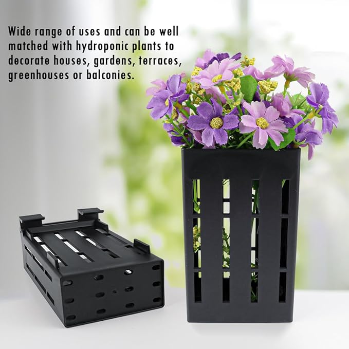 5Pcs Hanging Aquarium Plant Holder Aquatic Plant Pot with Hanger Fish Tank Accessories Aquarium Planter Cups for Aquaponic Plant Cultivation,Black