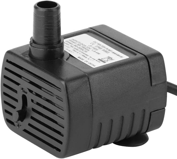 Water Pump Cable, 5V USB Durable Indoor Miniature Fountain Water Pump, 150L/H ABS Black Mini Submersible Water Pump Accessory for Hydroponics Pond Fish Tanks Aquarium Pet Fountain, Water Pump Bru