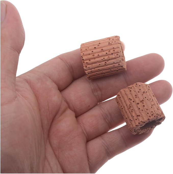 10Pcs Water Plant Fixed Ring 25mm Aquarium 10Pcs Water Plant Fixed Ring 25mm Wheel-Type Biological Ring Aquarium Landscape Ceramic Plant Pot Cultivation Fixed Ring for Fish Tank