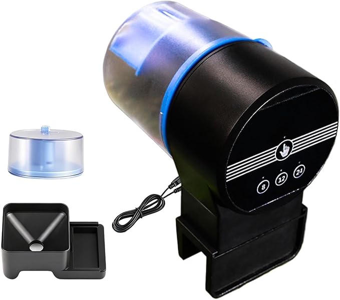 Auto Feeder Fish Tank - Smart Rechargeable 3 Mode Adjustable Dispenser | Automatic Fish Feeding Timer for Betta, Turtle, Aquarium and Pond Care, for Home, Office, Apartment, Travel and Vacation