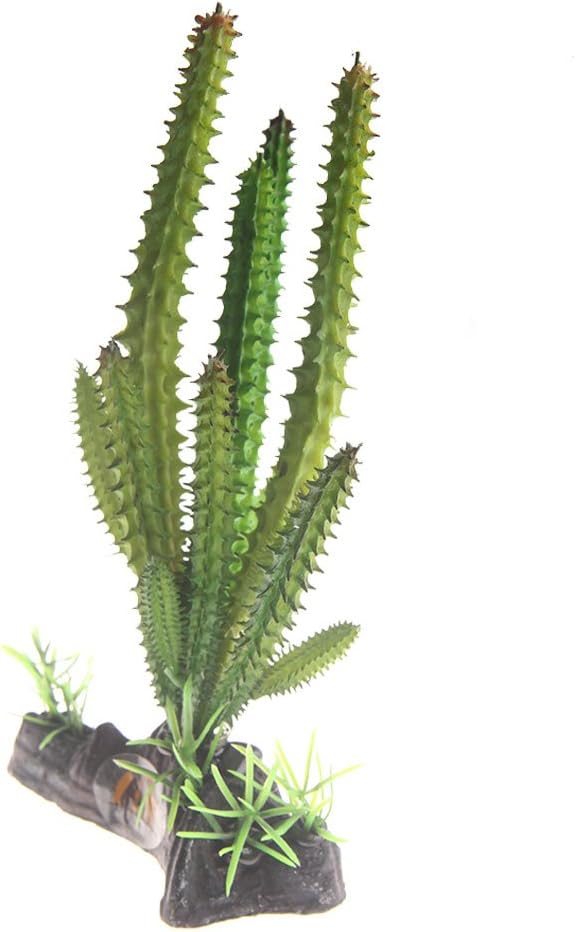 emours Cactus Plastic Plant Aquarium Ornament Fish Tank Desert Reptile Decoration