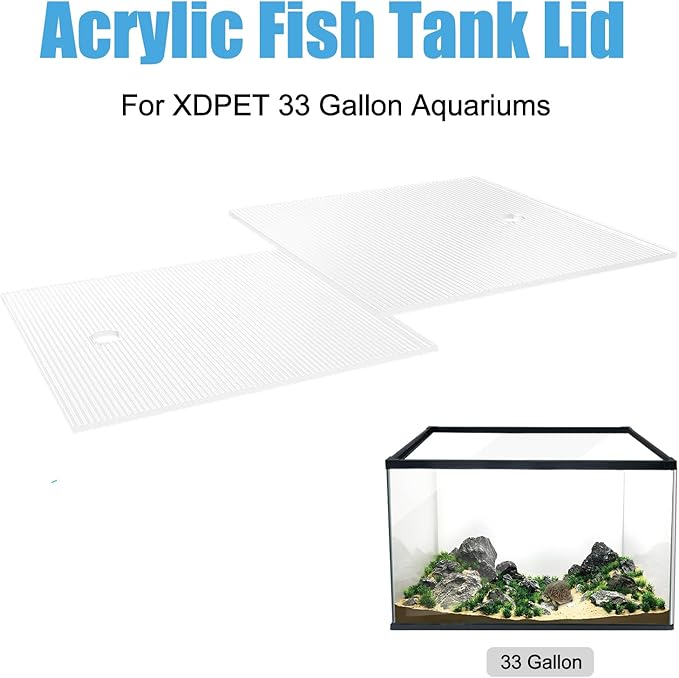 Thickened Fish Tank Lid,28.3×14.9×0.2 Inch Acrylic Aquarium Cover Hood for 33 Gallon Fish Tanks Prevent Fish Jumping Out (Lid-33Gallon)
