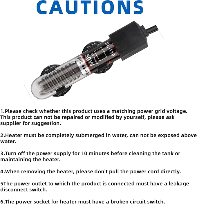 FREESEA Aquarium Fish Tank Heater: 25W/50W/100W/300W Small Submersible Aquarium Heater with Preset Temperature for 1-5 Gallon Betta Turtle Freshwater Saltwater Tank