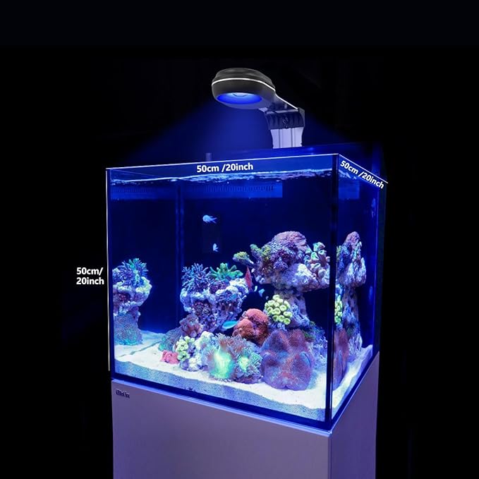 PopBloom RL60 WiFi Reef LED Light, 60W Full Spectrum Marine Reef LED Aquarium Lighting for Soft/LPS Corals & Saltwater Fish Tanks, Built-in Timer, WiFi Phone Programmable, Sunrise Sunset (RL60 WiFi)