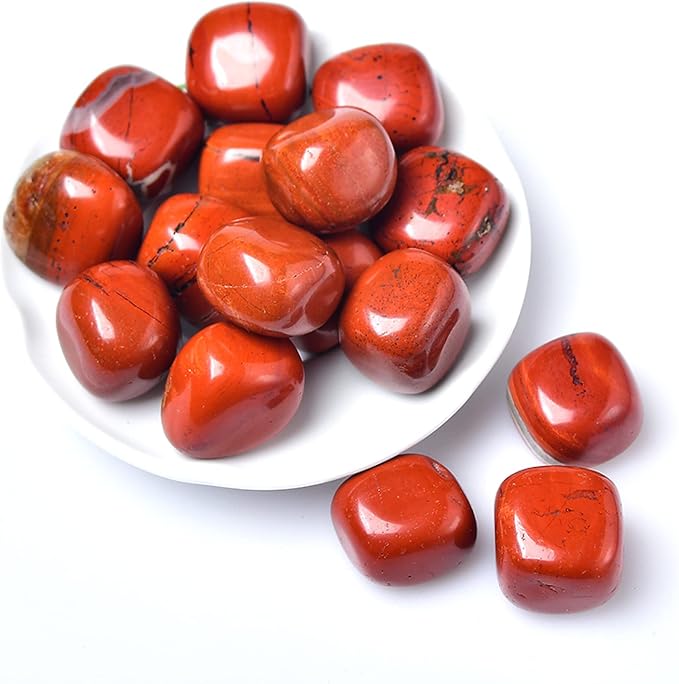Natural Crystal Gravel Specimen Square Polished Aquarium Fish Tank Home Decoration,Red Jasper,100g