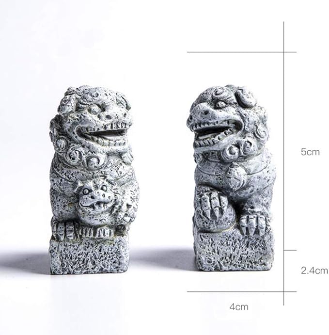 Fish Tank Decorations Aquarium Decoration Mini/Pair Size Ornaments Accessories Fish Hides Asian Garden FengShui Beast Dog Mini