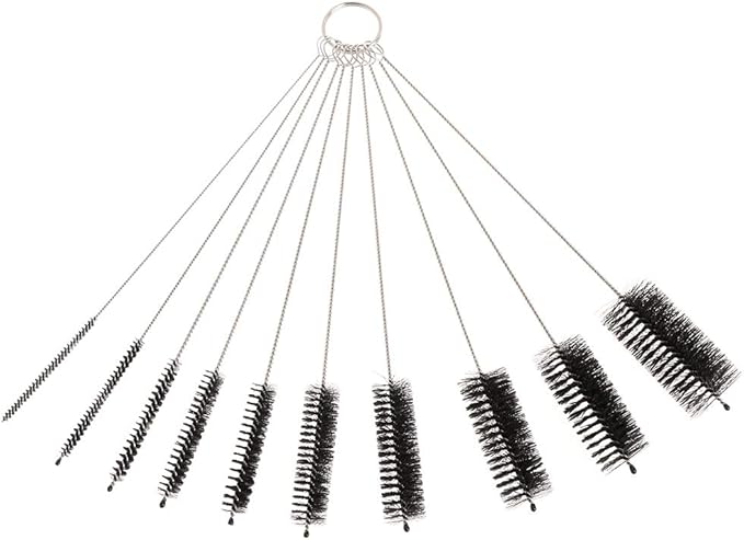 10 Pack Flexible Brush for Tubing Flexible Bristles 7.9 Inch Long Stainless Steel Tube Aquarium Filter Brushes