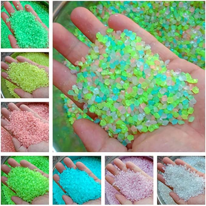 8000Pcs Glow in The Dark Rock Outdoor Decorations 200g Luminous Gravel Small Pebble Decoration Suitable for Garden Fish Tank Aquarium Flowerpot Walkway(Orange)