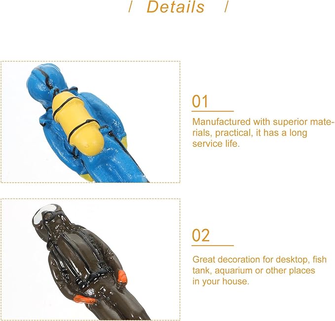 BESPORTBLE Scuba Diver Figurines: 4pcs Fish Tank Decorations, Resin Miniature People Set for Aquarium Landscape, Small Swimmer Model for Ocean Theme Cake Topper Sand Table