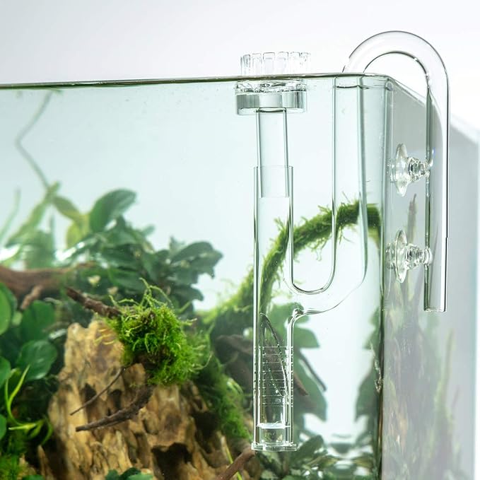 FZONE Aquatic Glass Lily Pipe Inflow with Surface Skimmer for Aquarium Filter 5/8''(16/22mm) Tubing