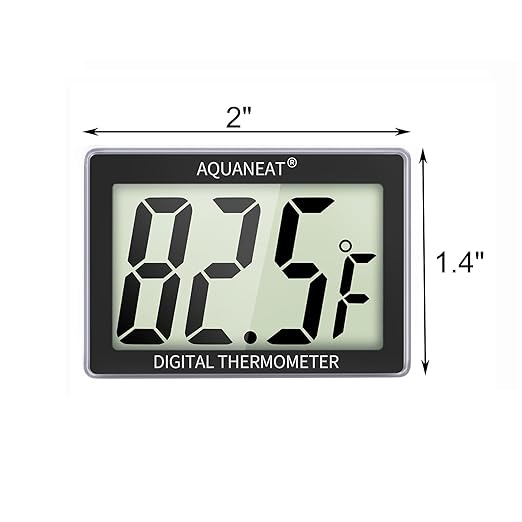 AQUANEAT Aquarium Thermometer 2 Packs, Fish Tank Thermometer, Aquarium Digital Temperature Gauge, with Large LCD Display