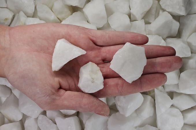 Fantasia Materials: 5 lbs White King Quartz Rough Stones from India