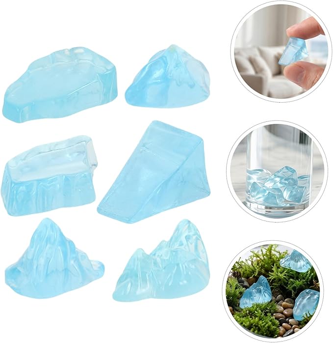 VANZACK 36pcs Mini Glacier Figurines Arctic Scene Simulation Iceberg Models for Aquarium Decor Sand Table Landscape Rockery Micro Landscape Accessories