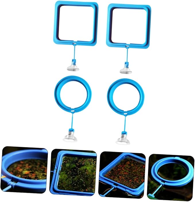 4pcs Portable Aquarium Feeding Ring Fish Vacation Feeder Tank Automatic Feeder