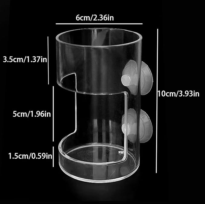 2 Pcs Fish Tank Feeding Tray with Suction Cup, Acrylic Feeding Tube Fish Food Holder, Automatic Fishing Feeder Aquarium Tank Divider Supplies, Breeder Box for Aquarium Accessories (Mix)