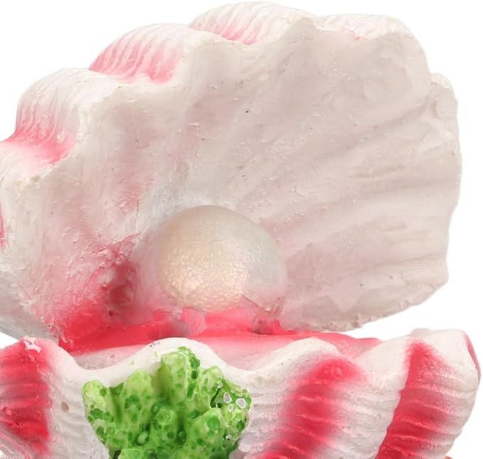 Resin Aquarium Shell Bubbler Ornament Bubble Dispersion Design Corals Decoration with Air Stone for Fish Tank