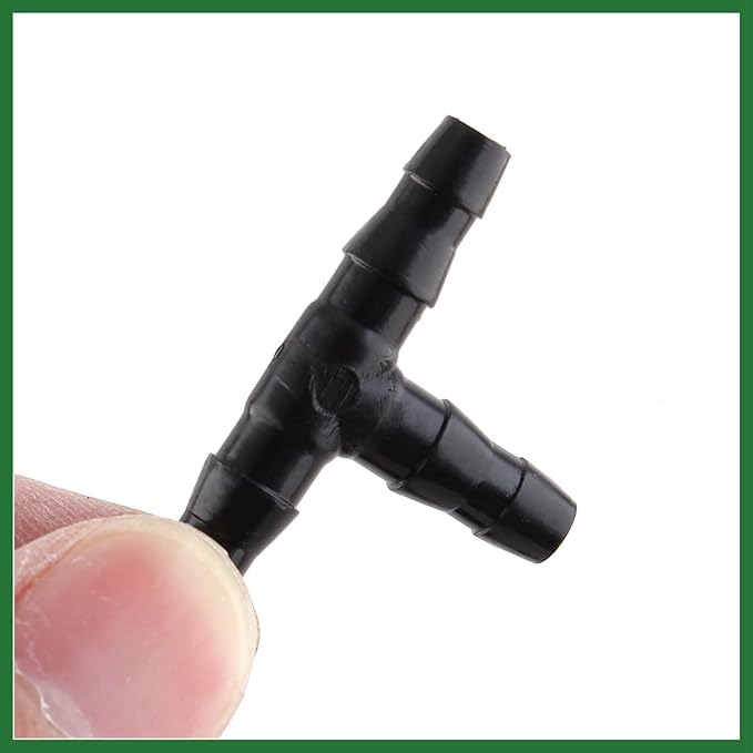 Motoforti 10 Pcs 6mm Dia 3 Ways T Shape Airline Air Tube Connectors for Aquarium Long-Lasting
