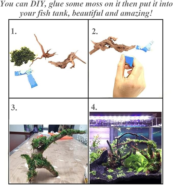 16 Pcs Aquarium Fish Tank Decoration Fish Tank Cave Hideout Driftwood Brown & Wood Color