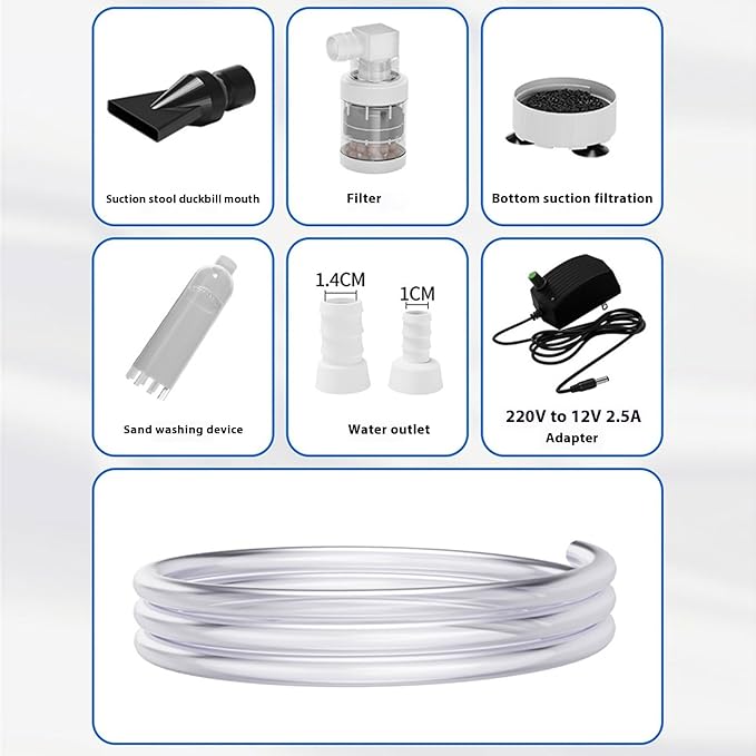 Water Change Aquarium Gravels Systems for Sand Maintenance and Water Circulations Control Multifunctional Aquarium Press Type Waste Suction