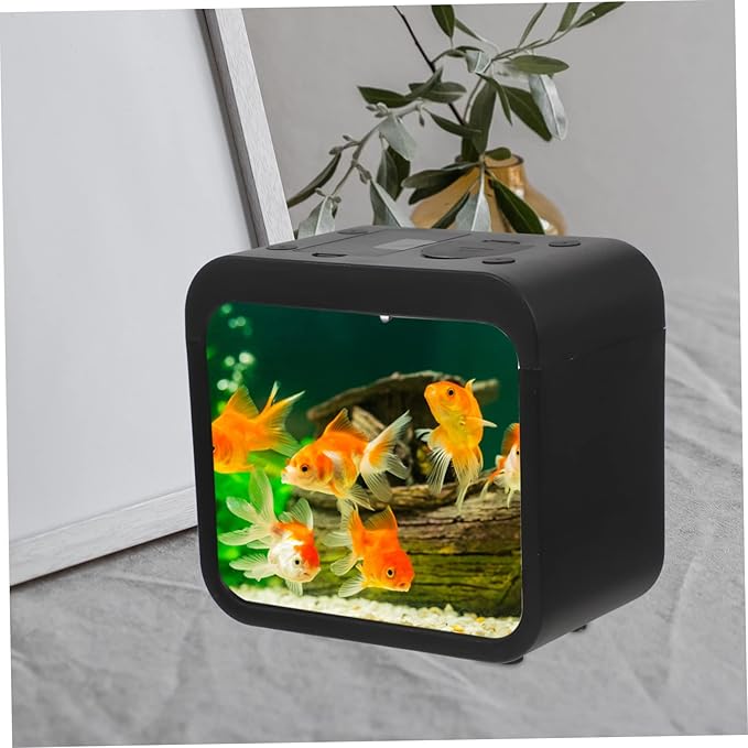 Mipcase DIY Micro Landscape Aquarium Betta Fish Tank Kit with Plant Hydroponic Box Small Reptile Tank Desktop with Lighting