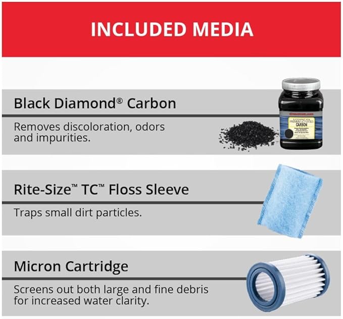 Marineland Magnum 200 Polishing Internal Canister Filter for 60 Gallons, Crystal Clean Water