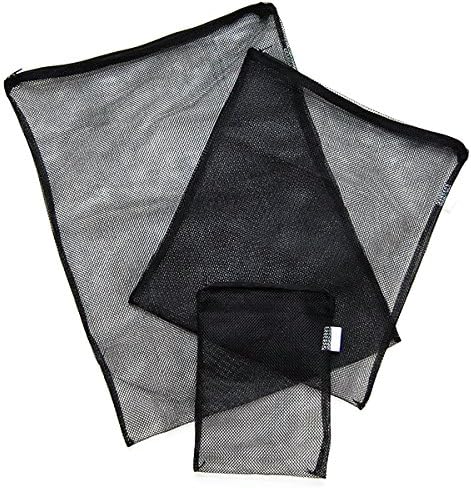 CNZ Universal Media Filter Bag for Ammonia Remover, Bio-Ball, Ceramic Ring, Pellet Carbon (8" x 5.5" 3-Pack Black)