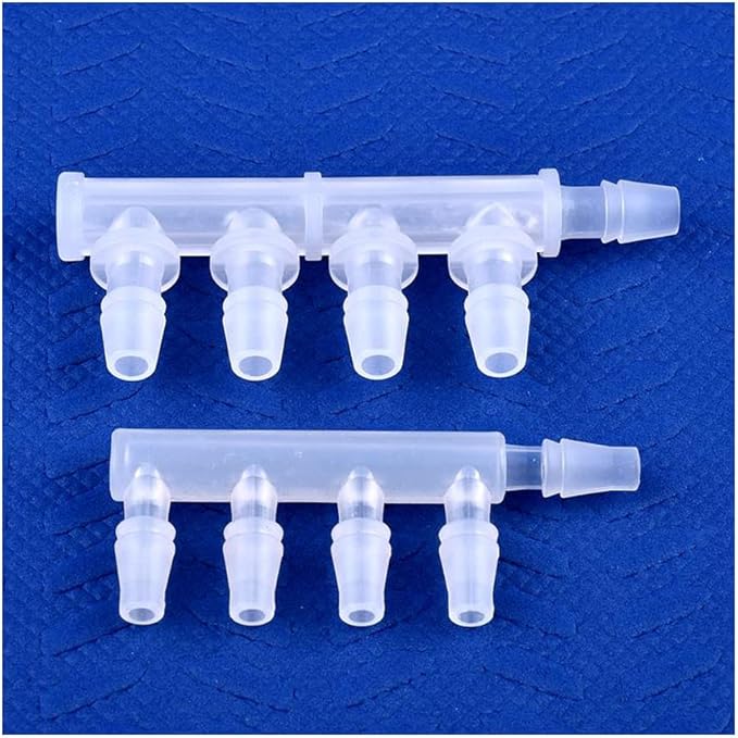 5pcs PP Equal Dia 5-Ways Connector Aquarium Tank Air Pump Hose Joint Garden Irrigation System Pipe Pagoda Joints,9.5mm
