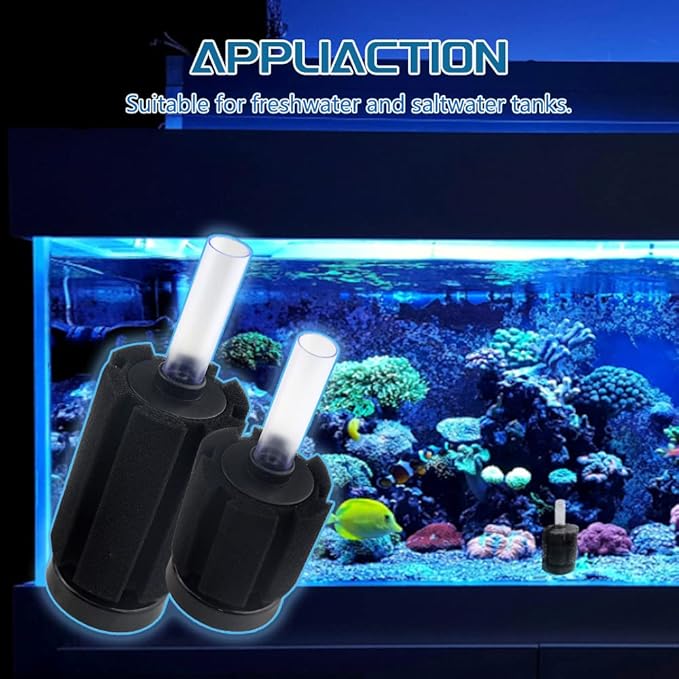 WMYCONGCONG 6 PCS Aquarium Sponge Filter Fish Tank Aquarium Soft Biochemical Sponge Filter for 10-20 Gallon Breeding Fry Betta Shrimp Fish Tank