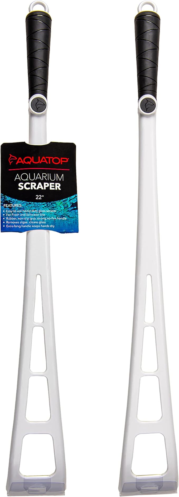 Aquatop 22" Premium Aquarium Scraper Tool with Stainless Steel Blade – Long Handle Glass Cleaner for Fish Tanks, Removes Buildup & Film Easily, AAS-22