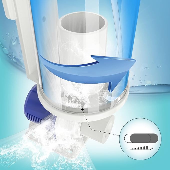 IOAOI Protein Skimmers for Saltwater Aquariums, Hang On Protein Skimmer for Fish Tanks up to 80 Gallons, DC Pinwheel Pump with Controller, Not for Rimmed Tank