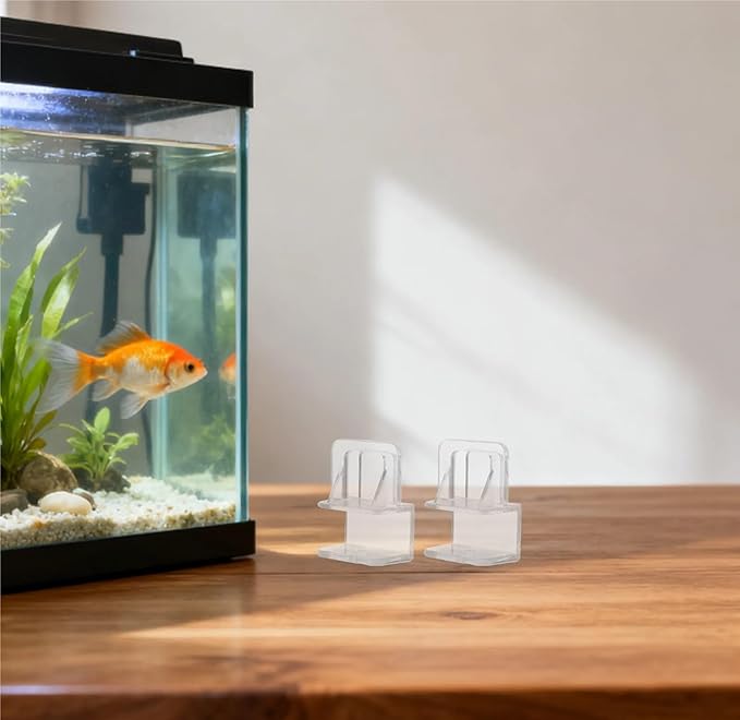 Aquarium lid Clips 6pcs Aquarium Lid Rimless Tank Cover Clips 0-2cm Fish Tank Cover Support Holder for Rimless Aquarium Glass Top Transparent