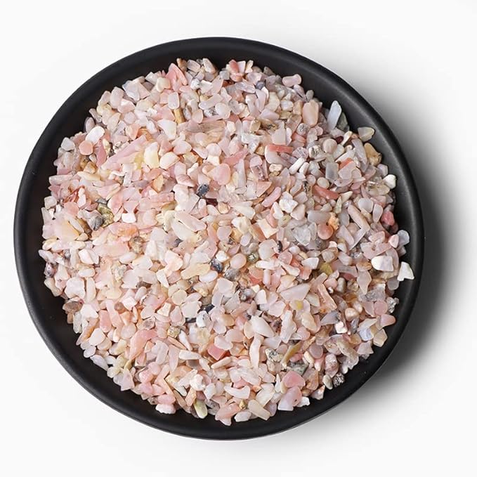 3-5MM Natural Stone Gravel Quartzs Agat Jaspers Chips Minerals Tumbled Specimen Stone Home Aquarium Decoration,NO.31 Pink Opal,50g