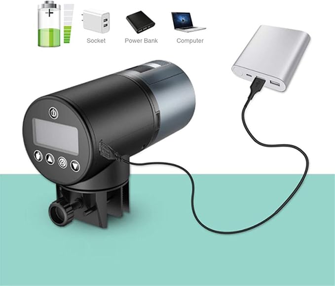 Automatic Fishes Food Dispenser for Aquariums Tanks with Rechargeable Timers Vacation Control Regulable Fishes Food Dispenser