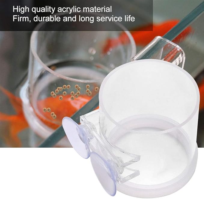Acrylic Transparent Fish Feeding Ring Food Feeder with Suction Cup for Aqarium Fishing