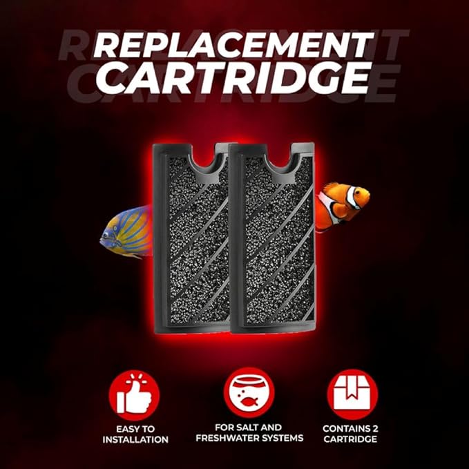 Aquatop Replacement Carbon Cartridge for Venti VDA-02, 03, & 04 – Controls Toxins & Odors – Easy to Install – for Freshwater & Saltwater – Pack of 2