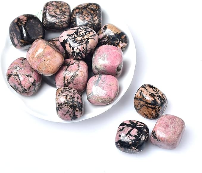 Natural Crystal Rolling Stone 27 Color Gravel Specimen Square Polished Stone Aquarium Fish Tank Home Decor,Rosy Quartz,100g