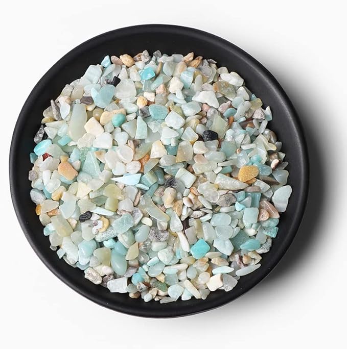 3-5MM Natural Stone Gravel Quartzs Agat Jaspers Chips Minerals Tumbled Specimen Stone Home Aquarium Decoration,NO.33 Amazonite,20g