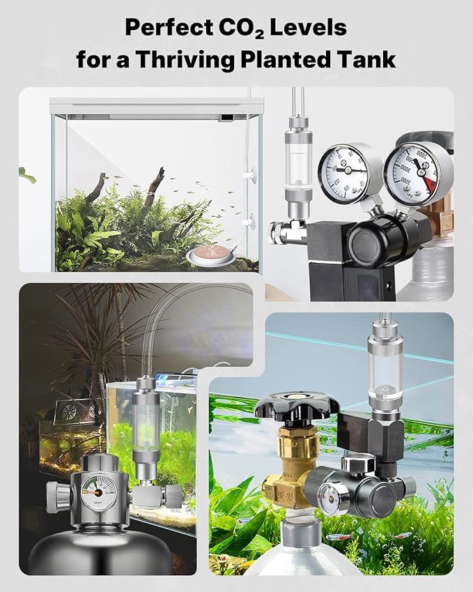 Pawfly Aquarium CO2 Bubble Counter with Built-in Check Valve, Single-Headed Carbon Dioxide Bubble Counter for CO2 Generator Regulator, Non-Return CO2 Bubble Meter for Planted Tanks