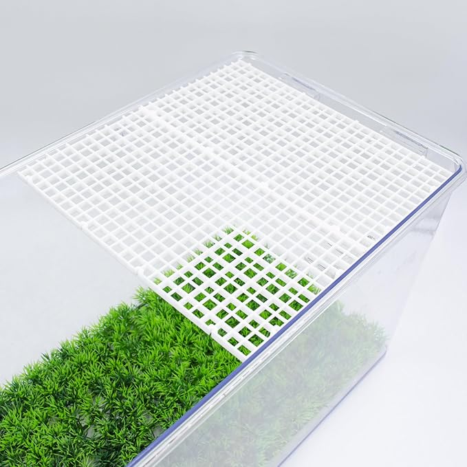 8 Pack Transparent Acrylic Tank Lid with Clips, Aquarium Lid Hood, Fish Tank Top Cover, Breeder Tank Lid, Acrylic Grid Panel Fish Tank Lid, Aquarium Cover Lid