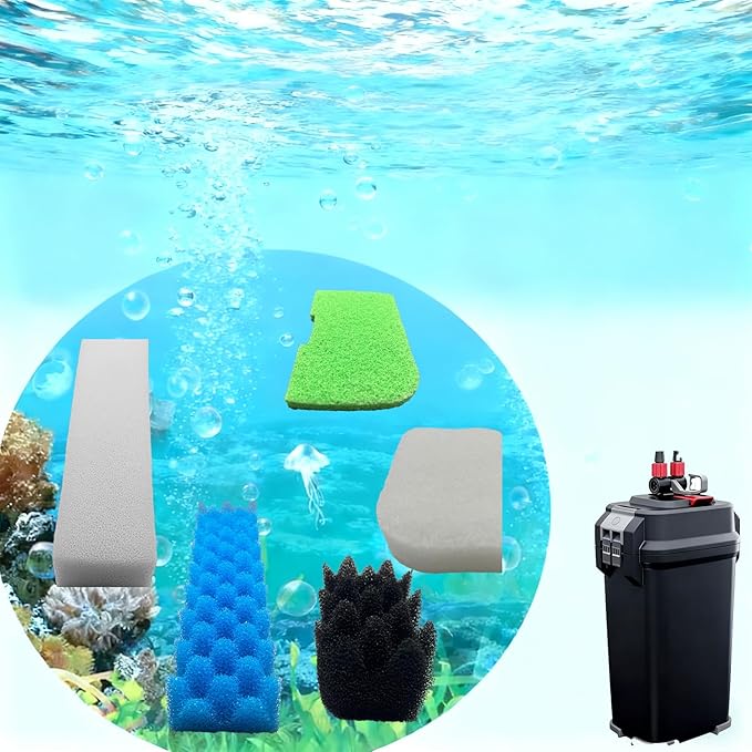 42 Packs 406/407 Canister Filter Replacements Compatible with Fluval 406/407 Aquarium Filters. Includes Filter Media Set with biofoam, Activated Carbon, and Ceramic Rings. Upgraded Version