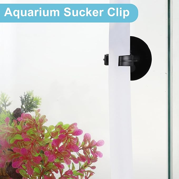 Aquarium Suction Cup, Aquarium Sucker Clip, Suction Cups Airline Tubing Holder, Fish Tank Accessories for Aquarium Fish Tank, Black, 1.1"