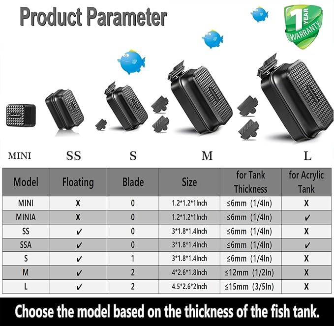 Carefree Fish Aquarium Small Magnetic Cleaner for Acrylic or Glass Fish Tank Magnet Brush Floating