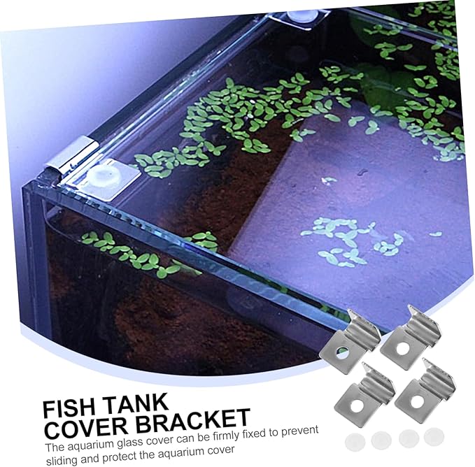 Ipetboom 8pcs Glass Lid Brackets for Fish Tank Aquarium Support Clips Easy Installation for Open Tanks Sturdy Holder for Aquatic Environments