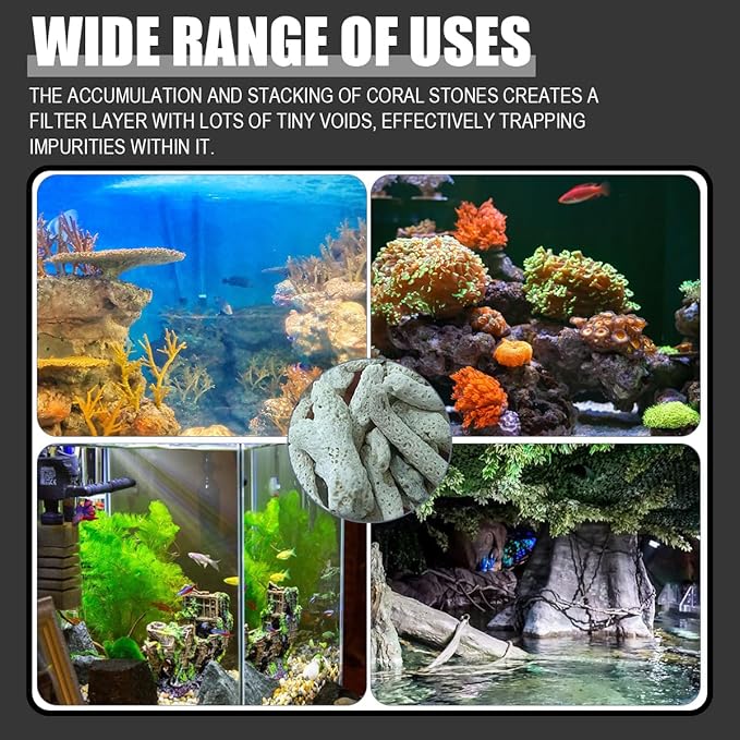 500g Coral Stone Fish Tank Filter Material Fish Tank Filter Media Decoration for Fresh Water